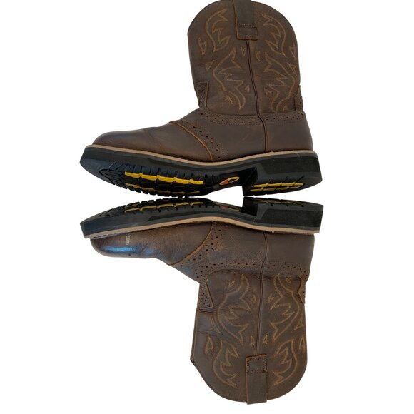 Herman Survivors 9.5 Leather Rodeo Western Work Boots NonSlip steel toe 8937 - Picture 6 of 10